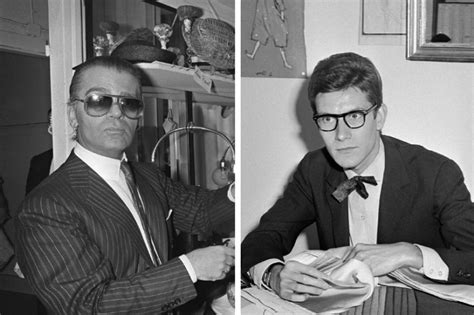 close up yves saint laurent en karl lagerfeld|karl and yves Lagerfeld.